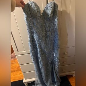 light blue corset top Faviana prom dress size 6